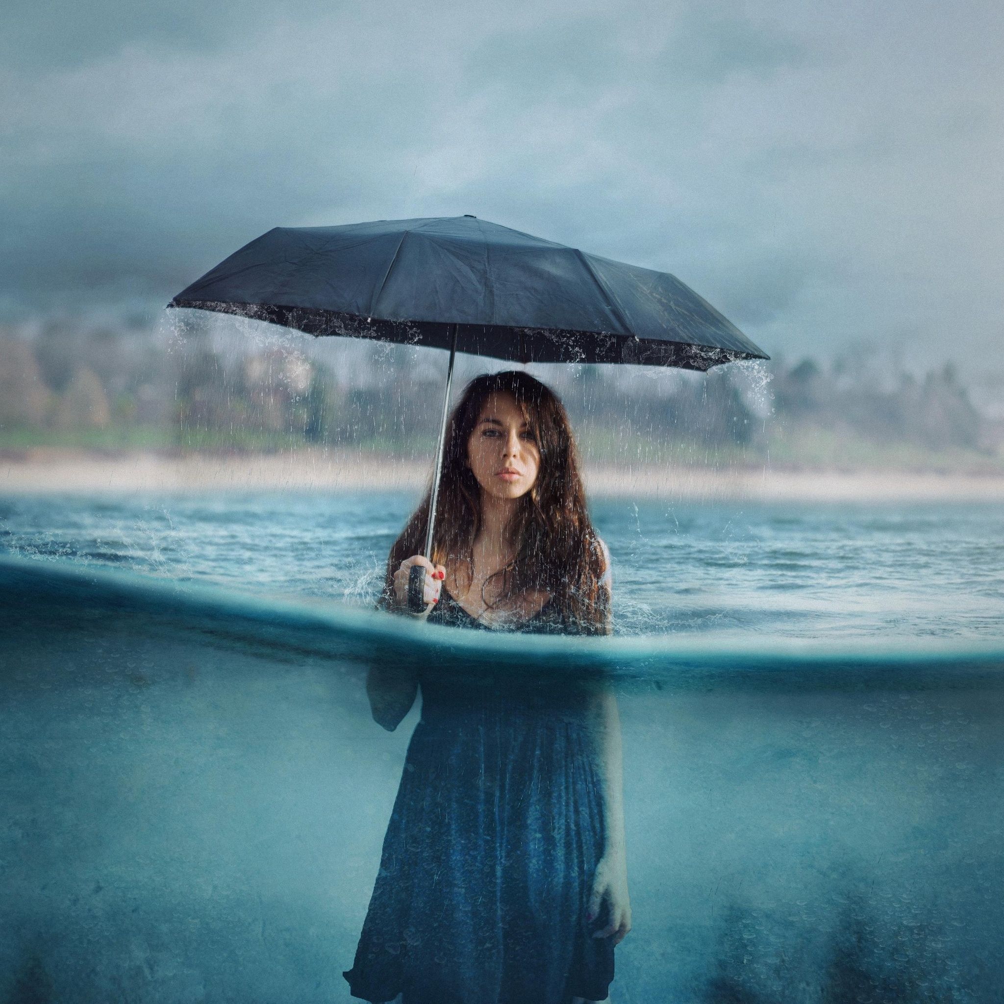 girl in rain